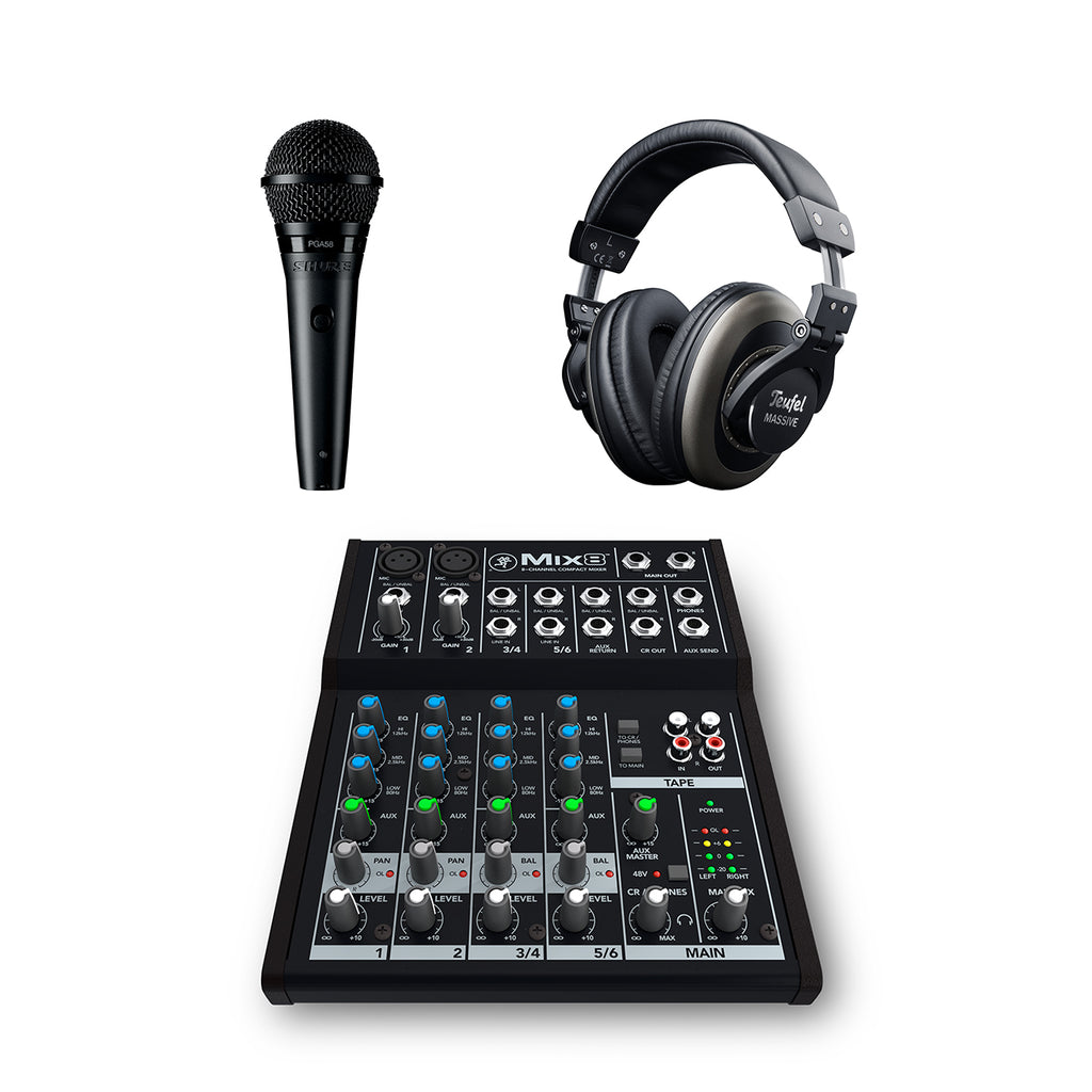Mackie Mix8 + Teufel MASSIVE + Shure PGA58